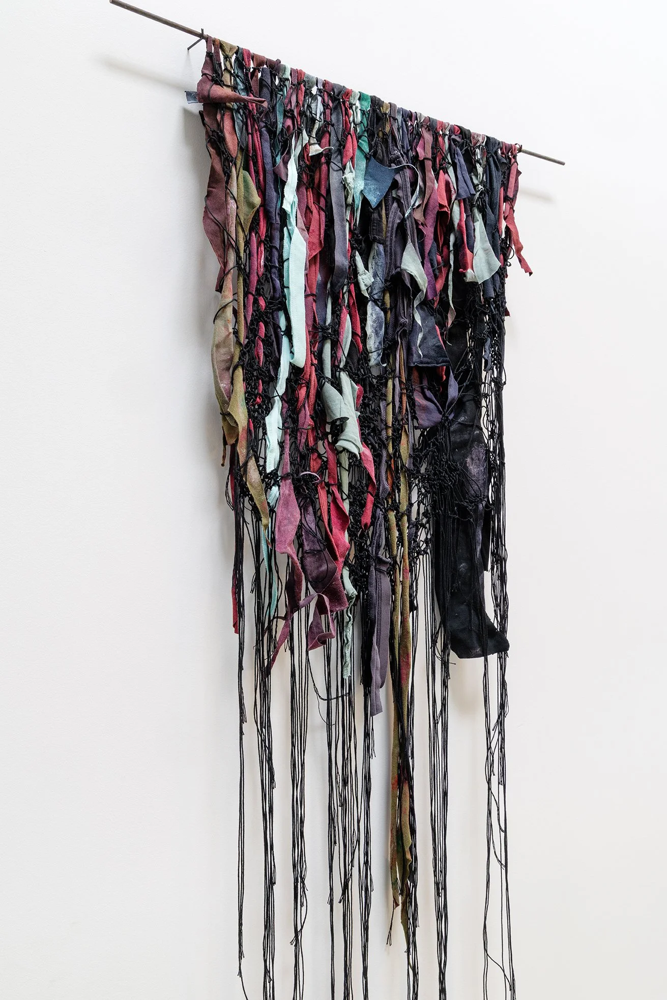 Material Alliance (remnants) 2023 Acrylic, recycled t-shirts, yarn, metal