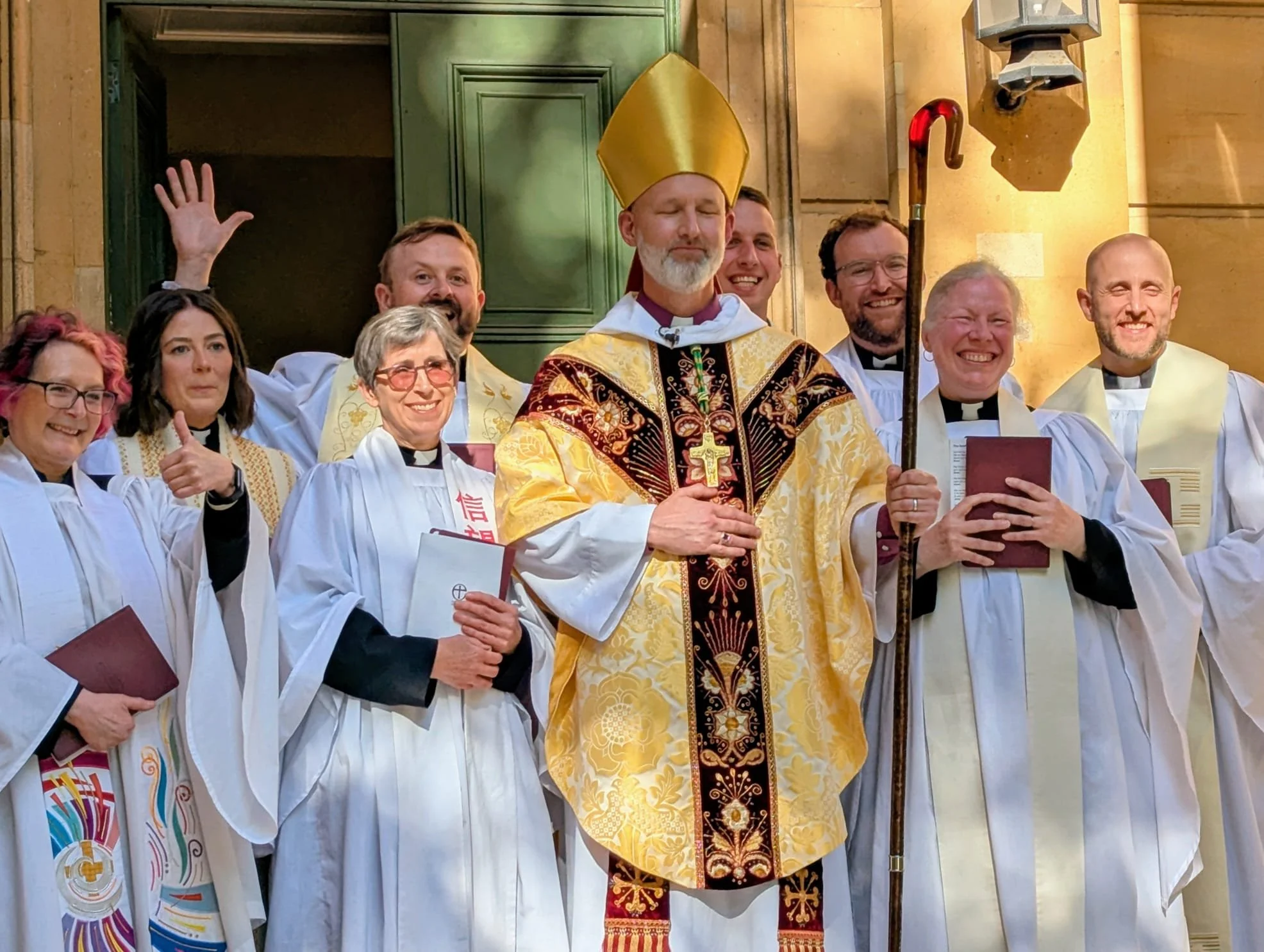 Jimmy standing alongside his fellow newly ordained Priests and the Rt Rev Bishop Rod Green