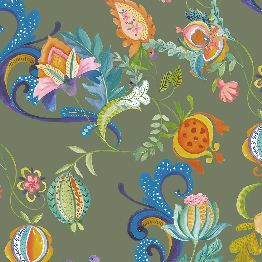 Rosie-dog-design-silk-scarves-Jacobean-floral- green-detail-3.jpg