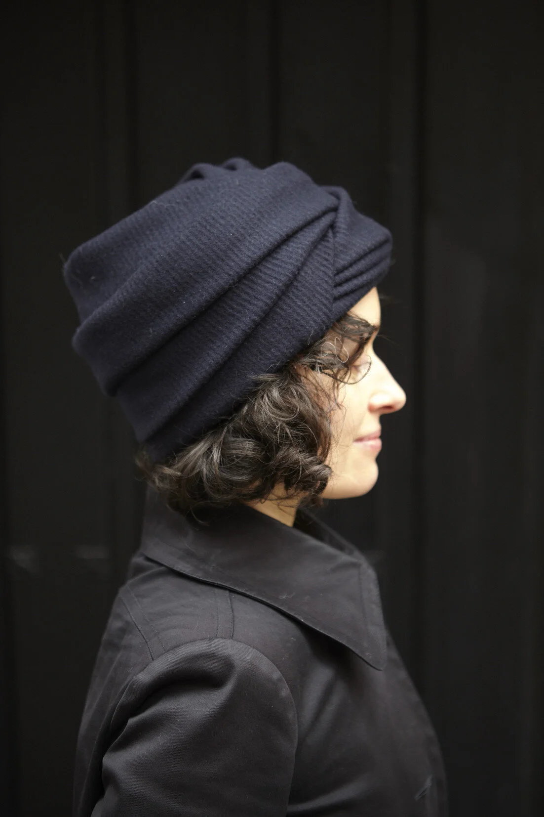Handmade turban in merino wool