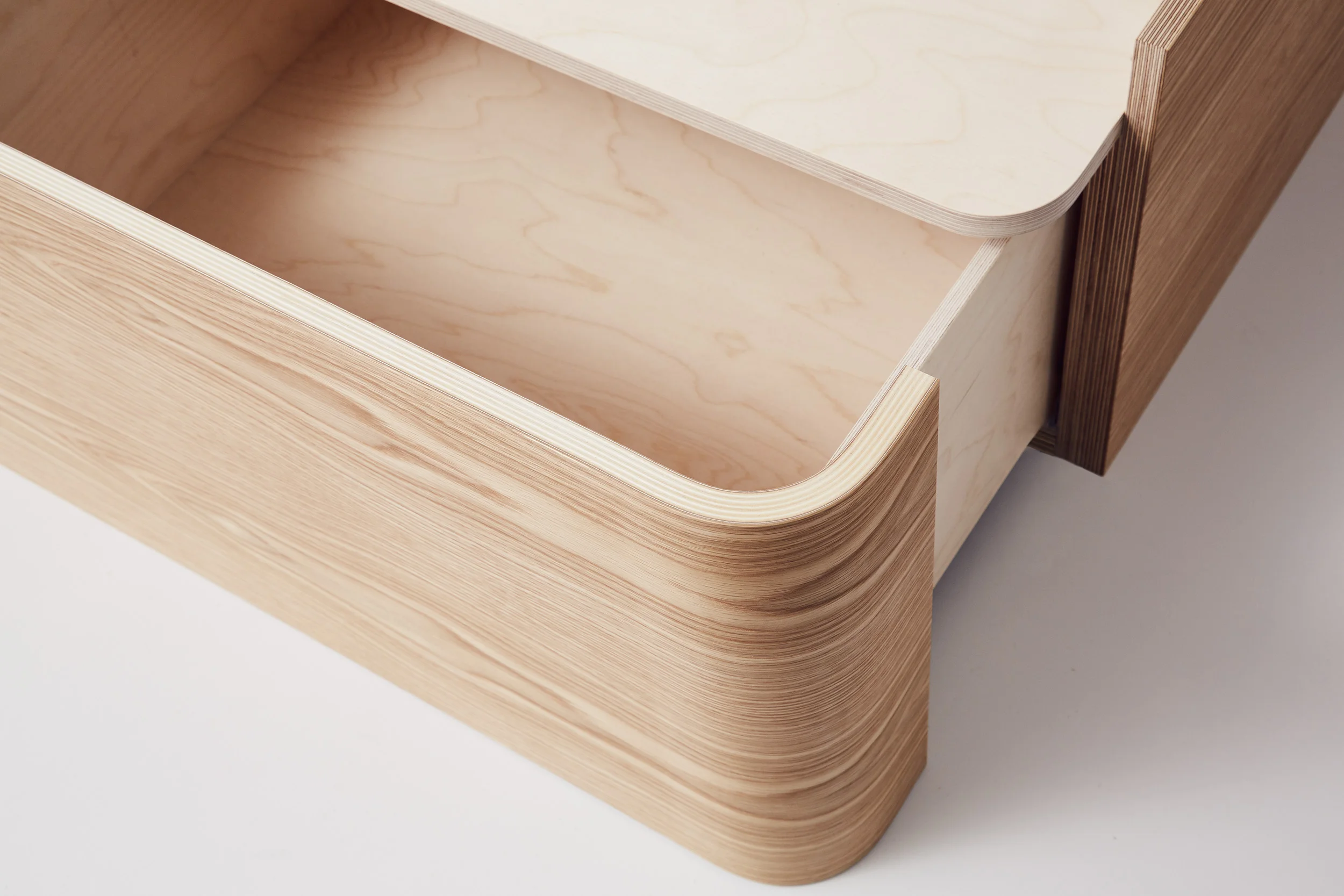 Soft close drawer from plywood bed frame by Lozi