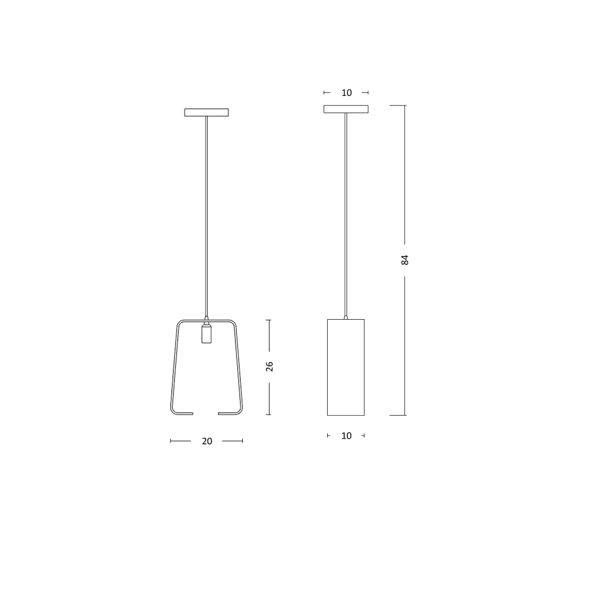 Fab Lamp specifications drawing by Lozi