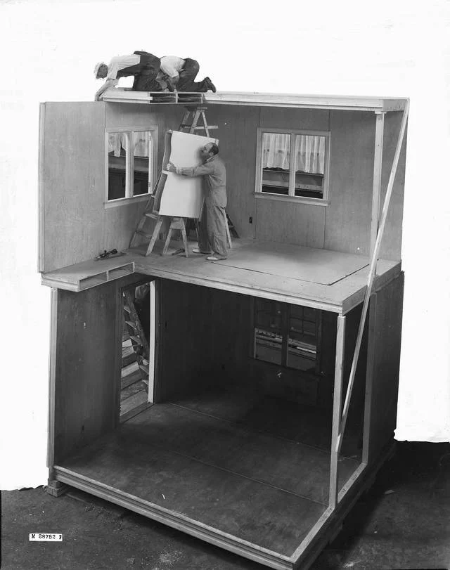 Full-scale house, built at the 1937 Madison Home Show to demonstrate the US Forest Product Laboratory’s plywood prefabrication system. Photograph courtesy USDA Forest Service, Forest Products Laboratory