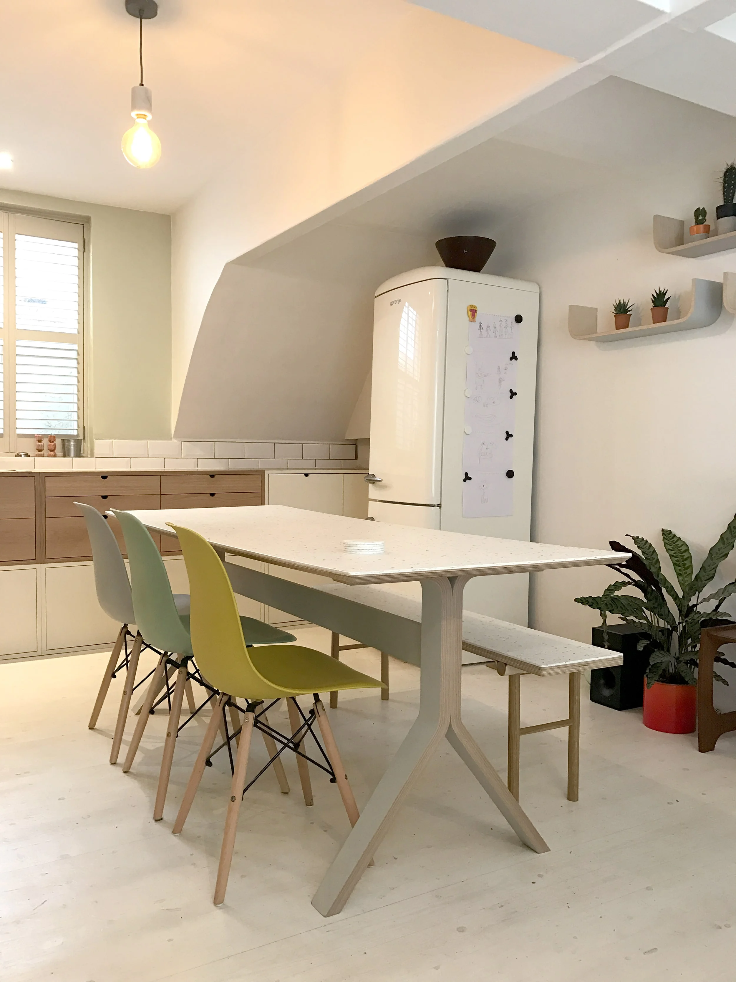 Lozi;s plywood Sea table at home in Brighton