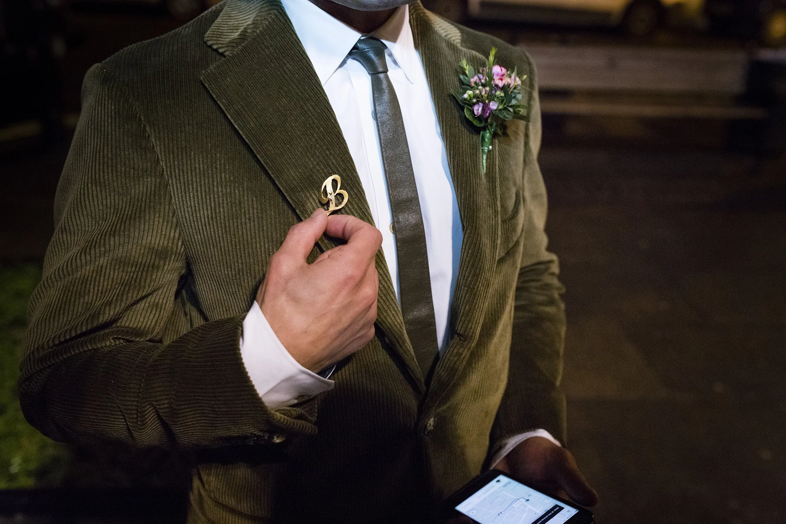 Soroush getting ready to enter Hackney Town Hall, with his golden B broach especially brought over from the United States! Photo: Magnus Arrevad