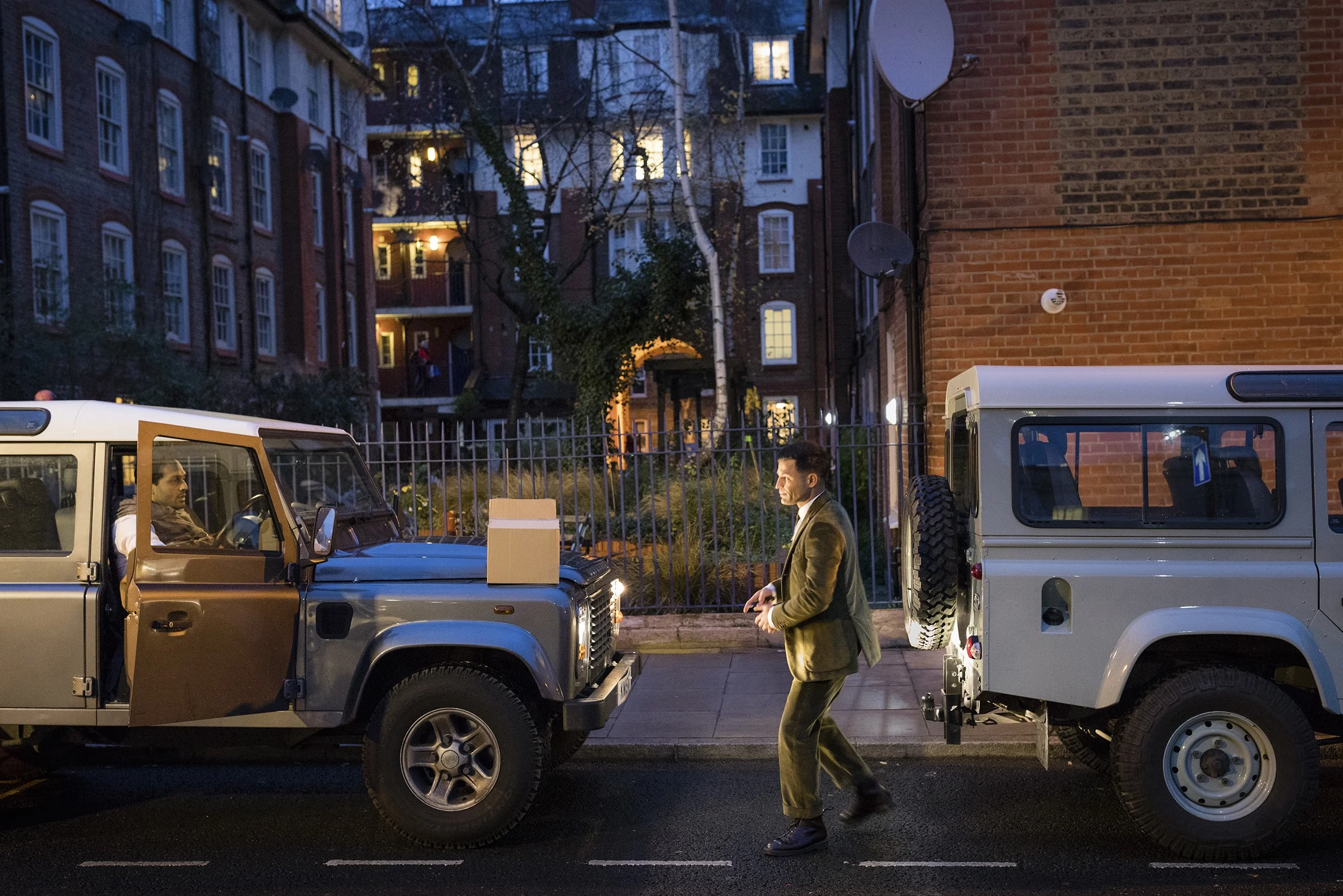 Soroush arriving at Hackney Town Hall in his beloved Landrover Defender. Photo: Magnus Arrevad