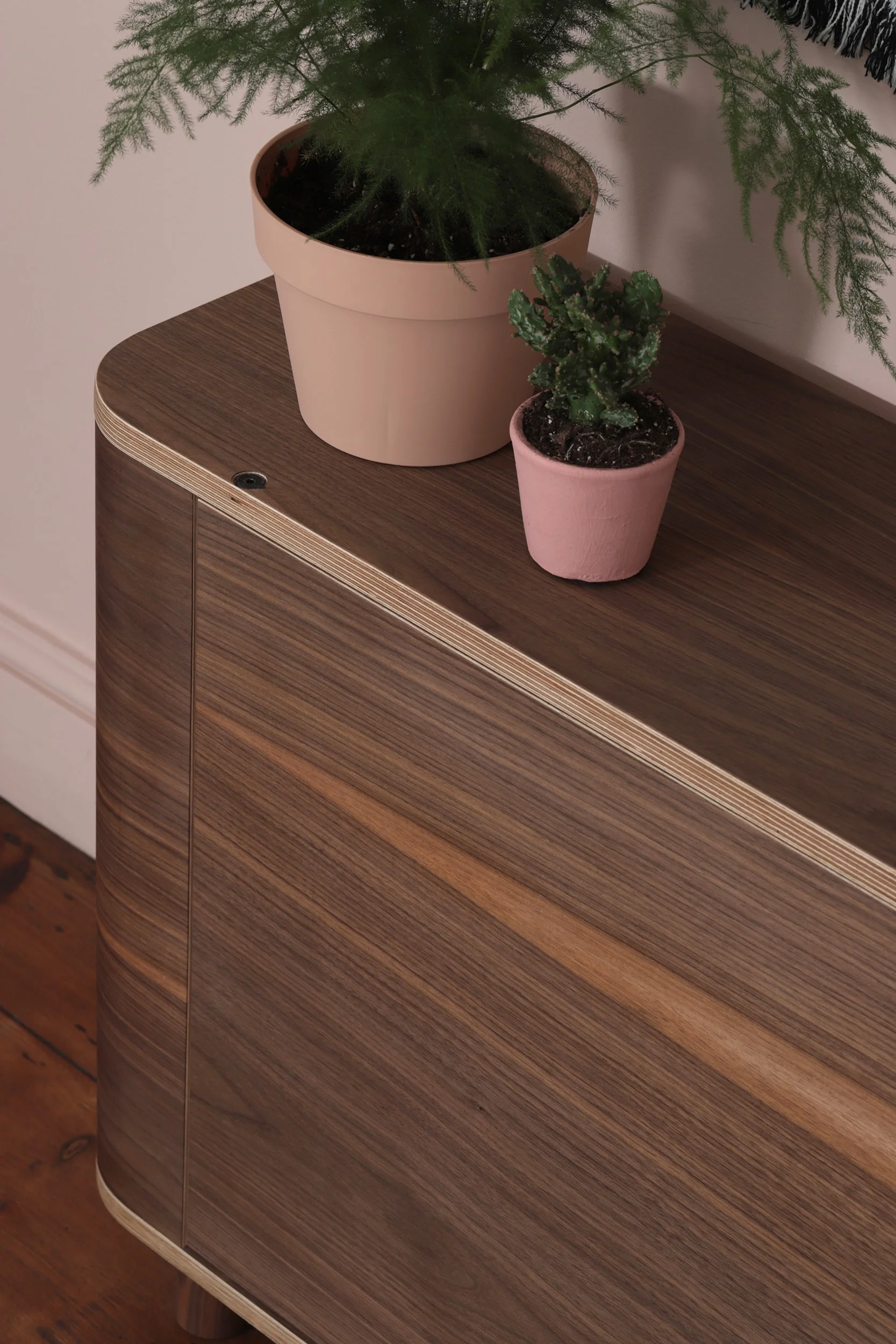 A detail shot of the one of a kind sideboard.