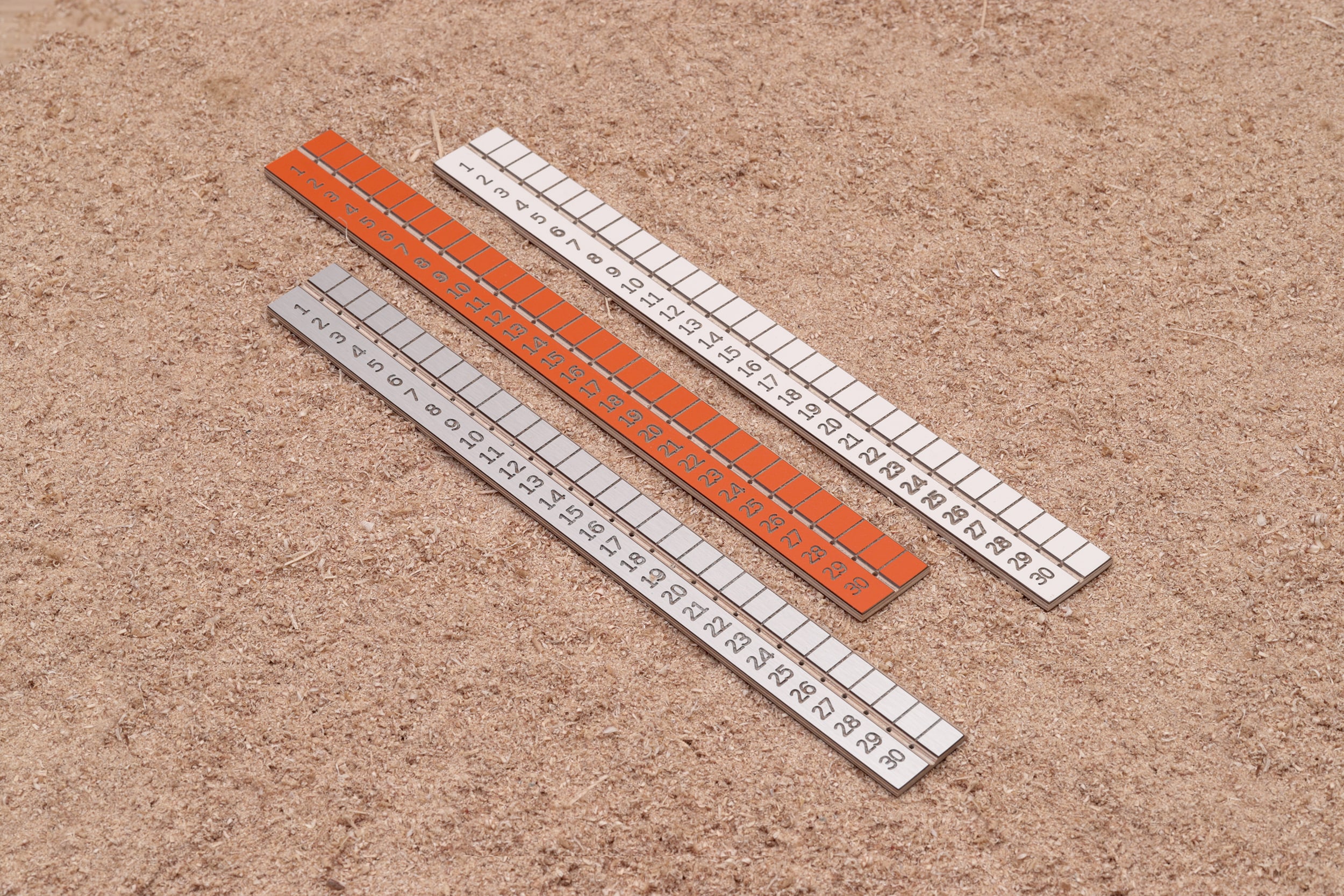 A set of three Magic rulers from Lozi's £9.99 Collection made from waste materials
