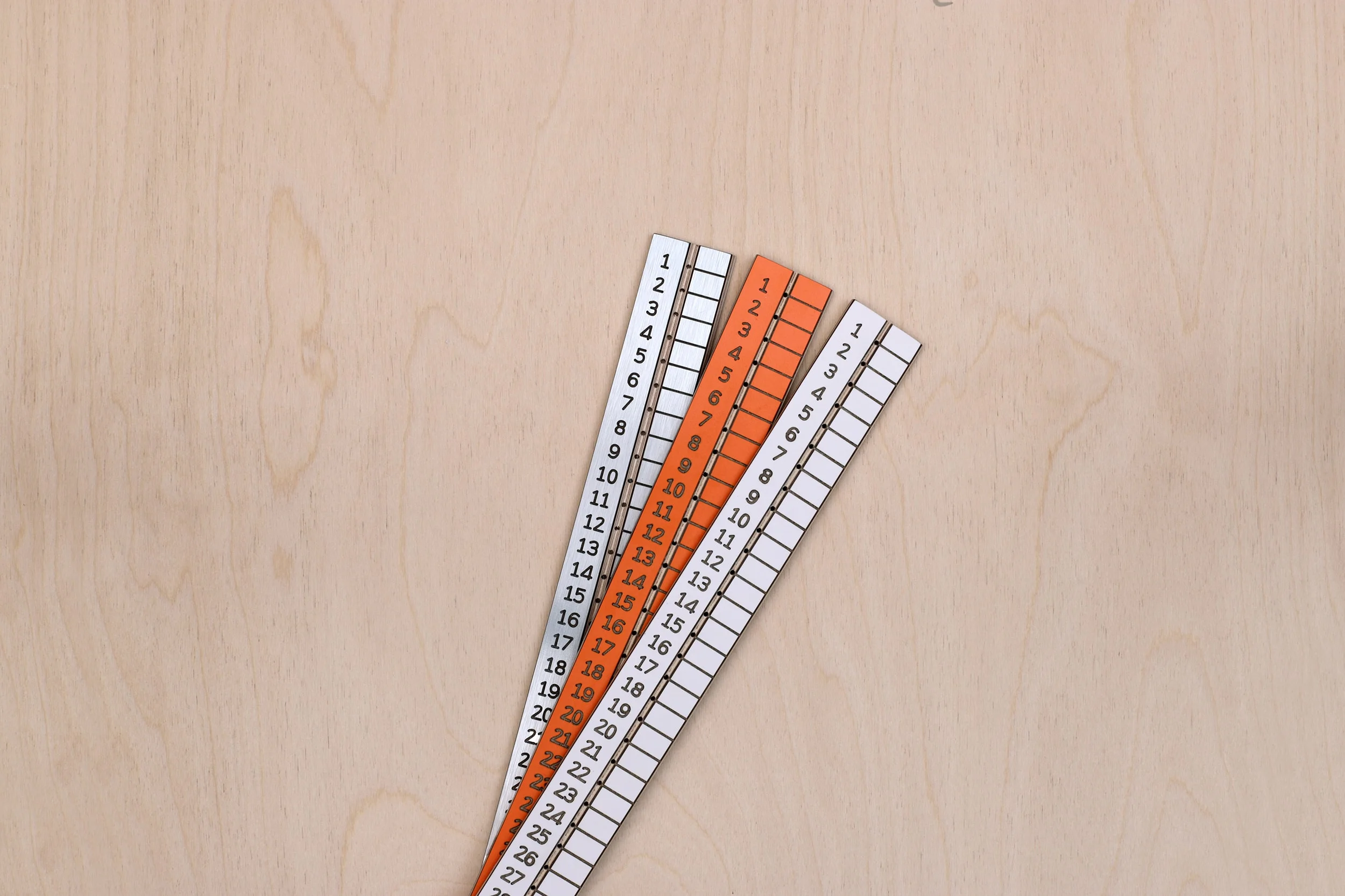 A set of three Magic rulers from Lozi's £9.99 Collection made from waste materials