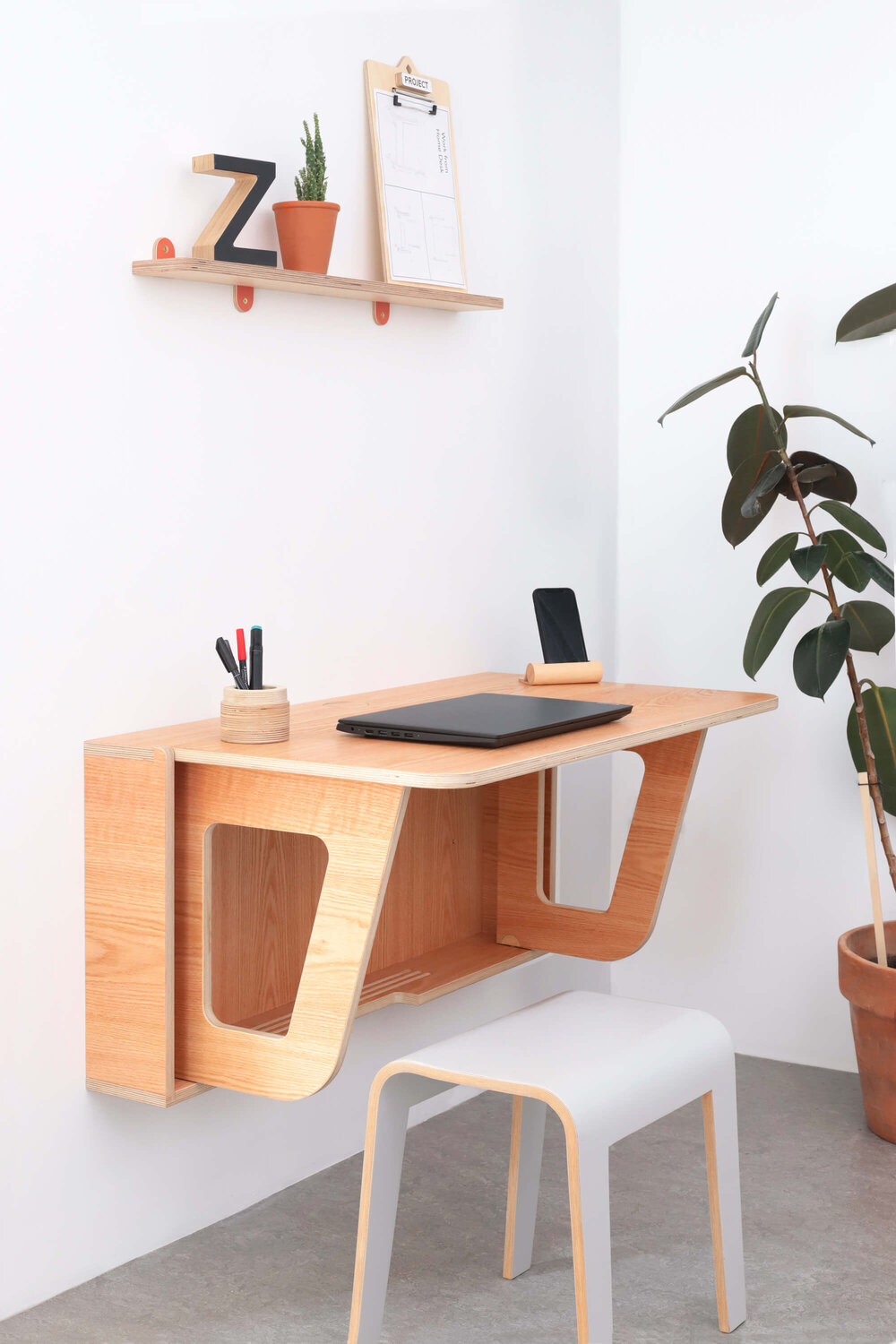 Leaf Folding Desk Lozi Bespoke, Fold Down Desk Furniture