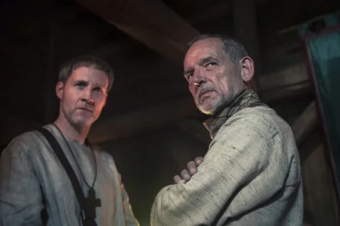 Hey hey, we’re the monks… Brother Trew (Peter McDonald) and Abbot Eadred (David Schofield)