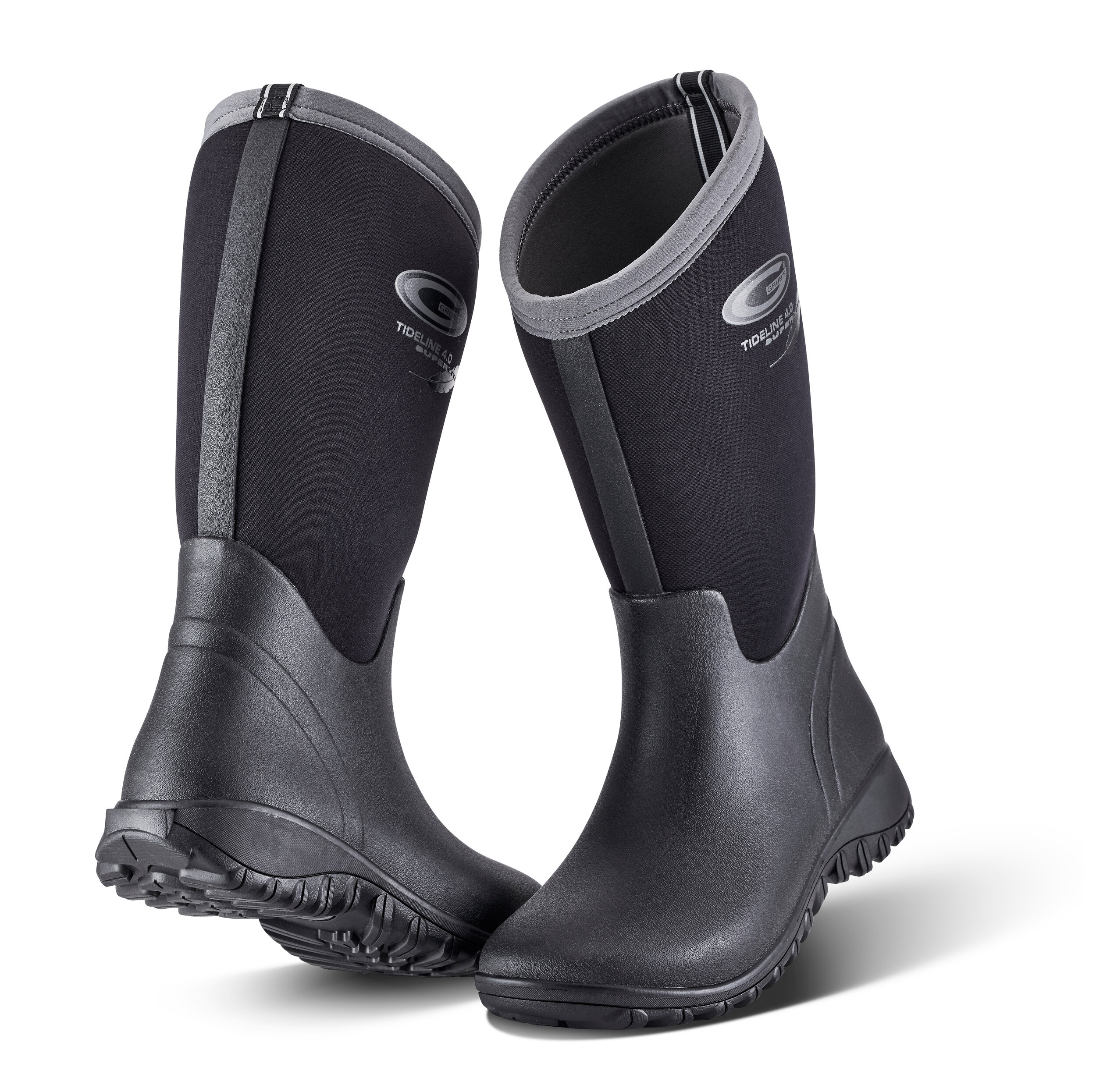 Bogs Crandall Tall Womens Ladies Neoprene Wellies Wellington Boots Grey Size 4-8 