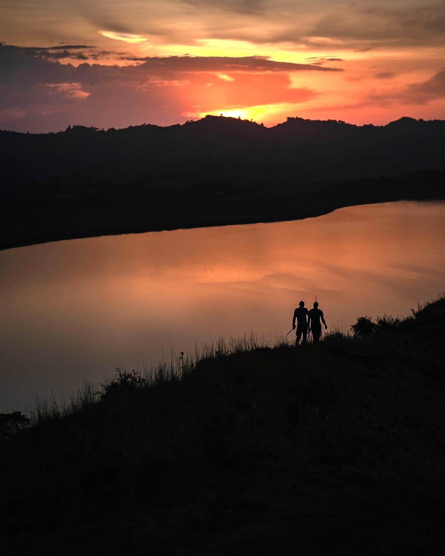 Sunset on the rim of an ancient volcano. The lake fills in an even older caldera. Virtually every peak and depression here was the result of some volcanic activity. 

#uganda #uganda🇺🇬 #eastafrica #africa #exploreafrica #ugandatravel