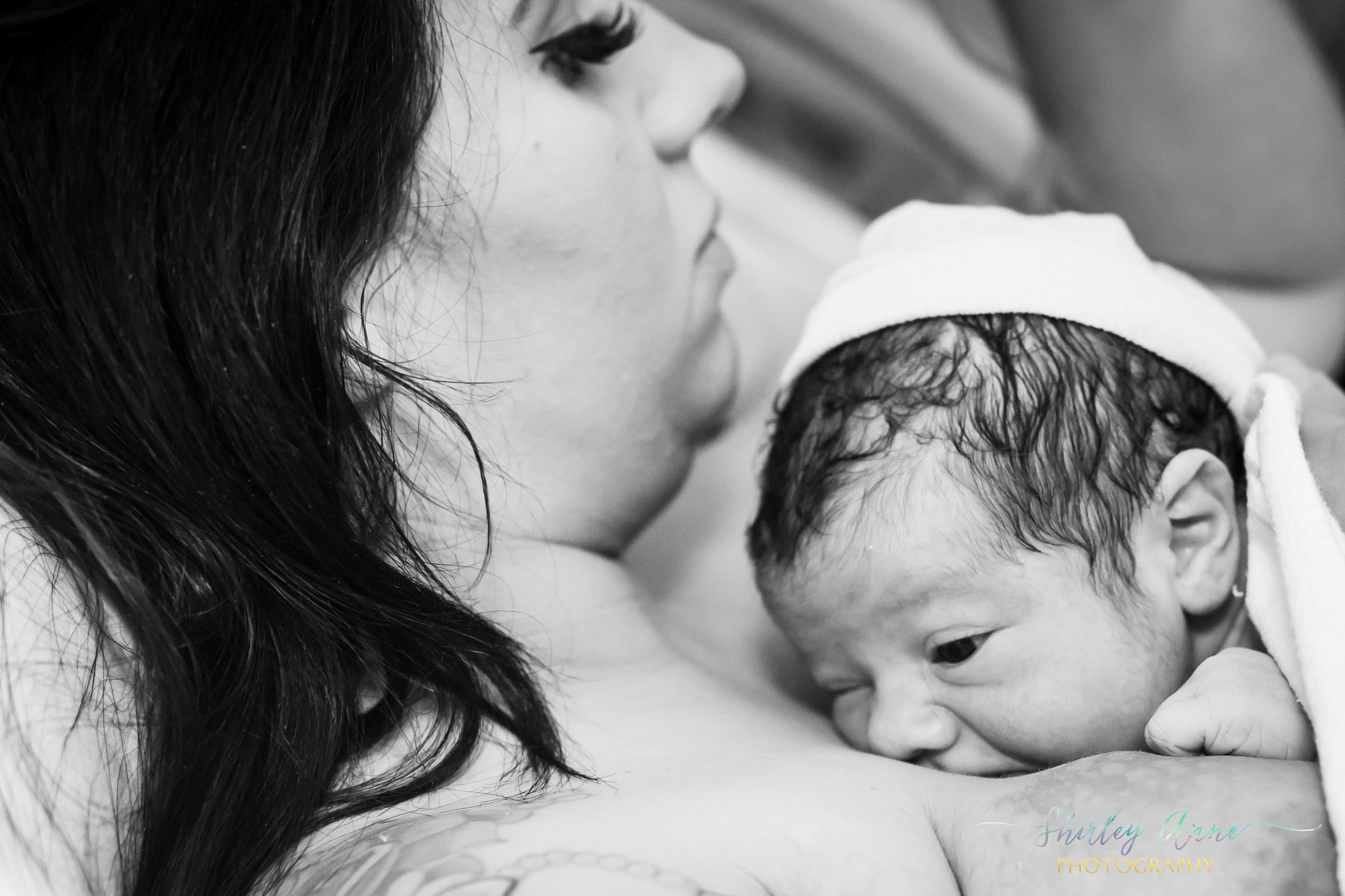 newborn baby doing skin to skin after birth