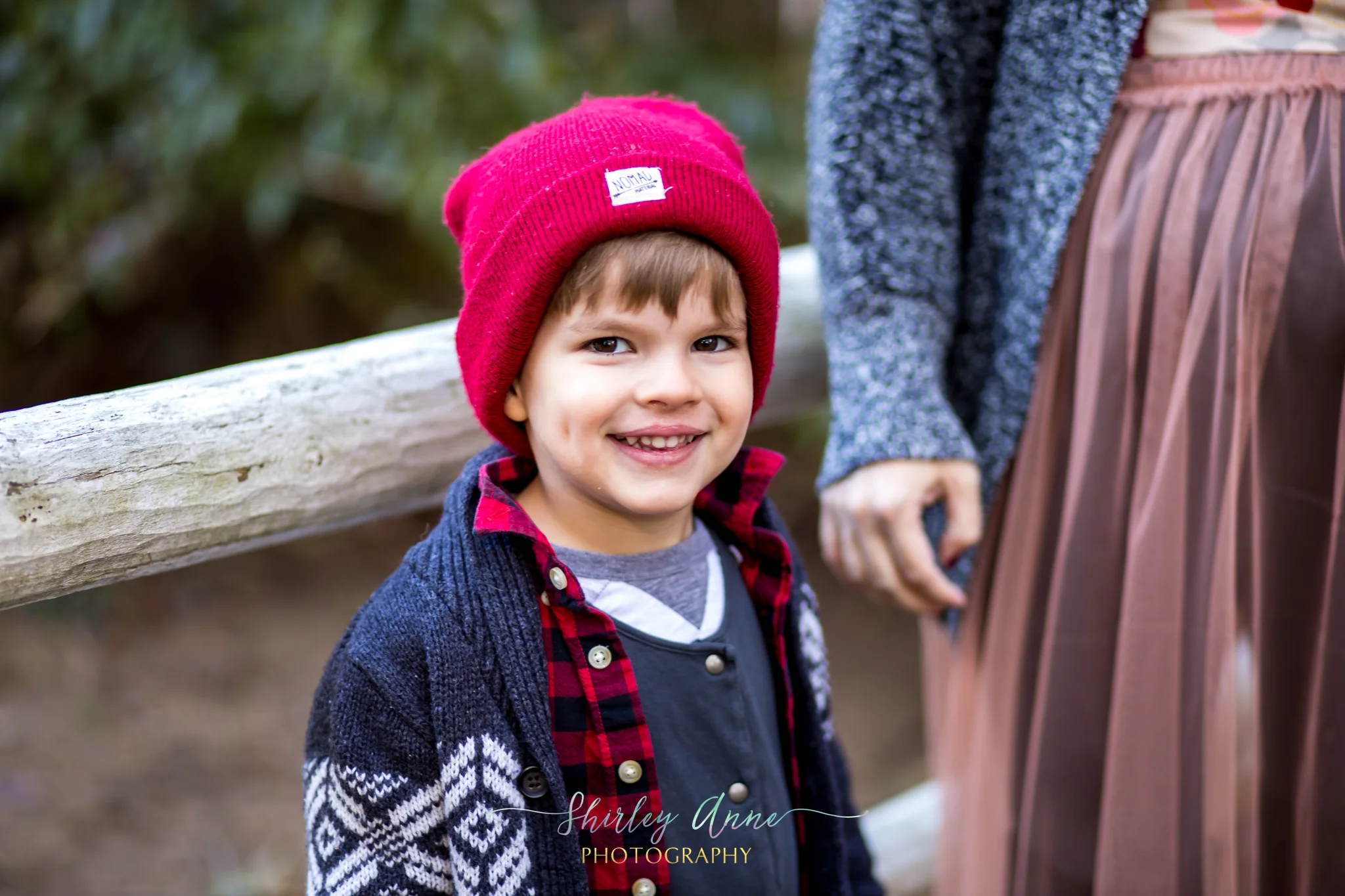 little boy and expecting mom