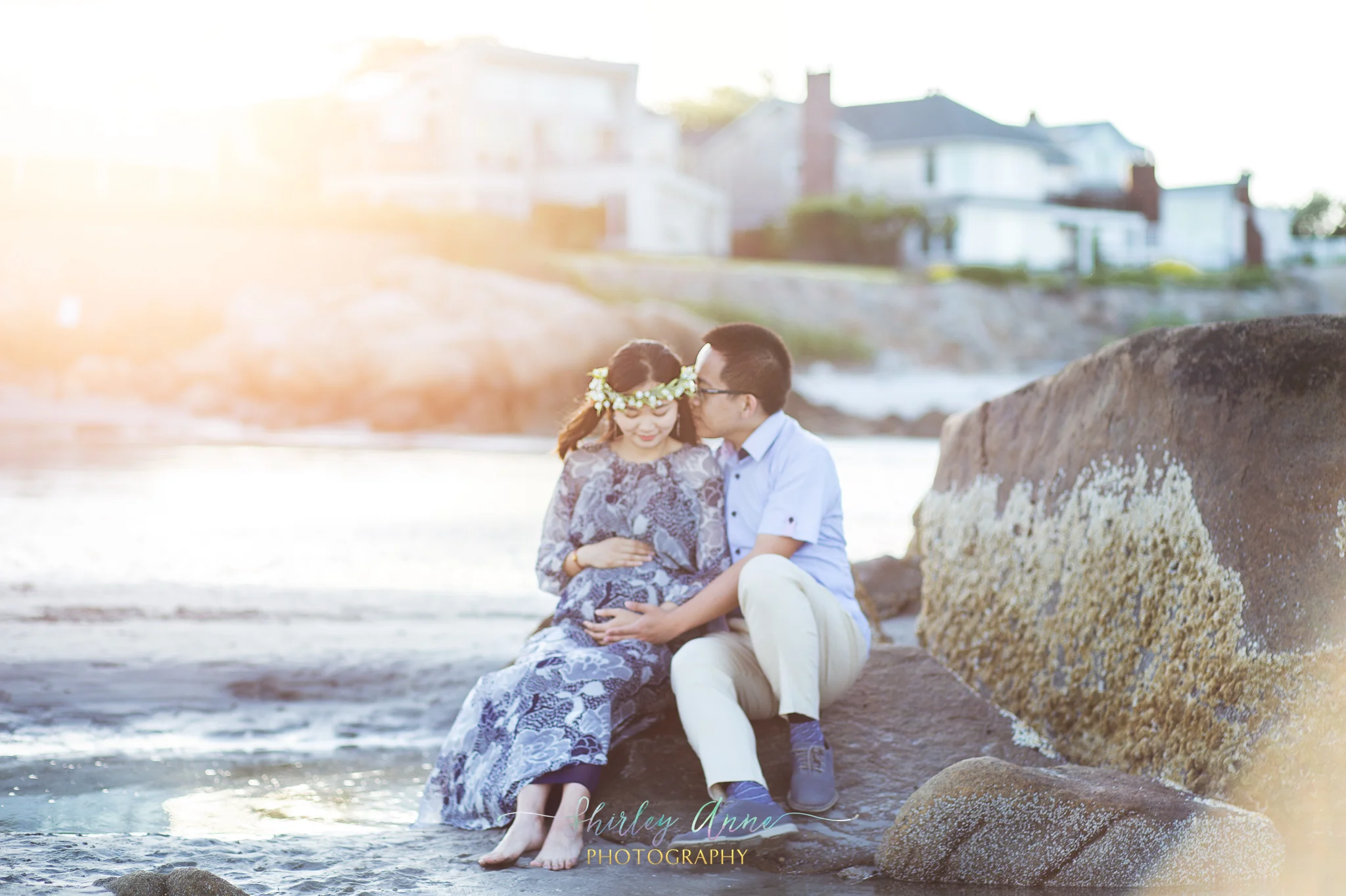 beach maternity session boston ma