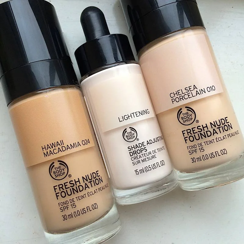 The Body Shop Fresh Nude Foundation and Shade Adjusting Drops