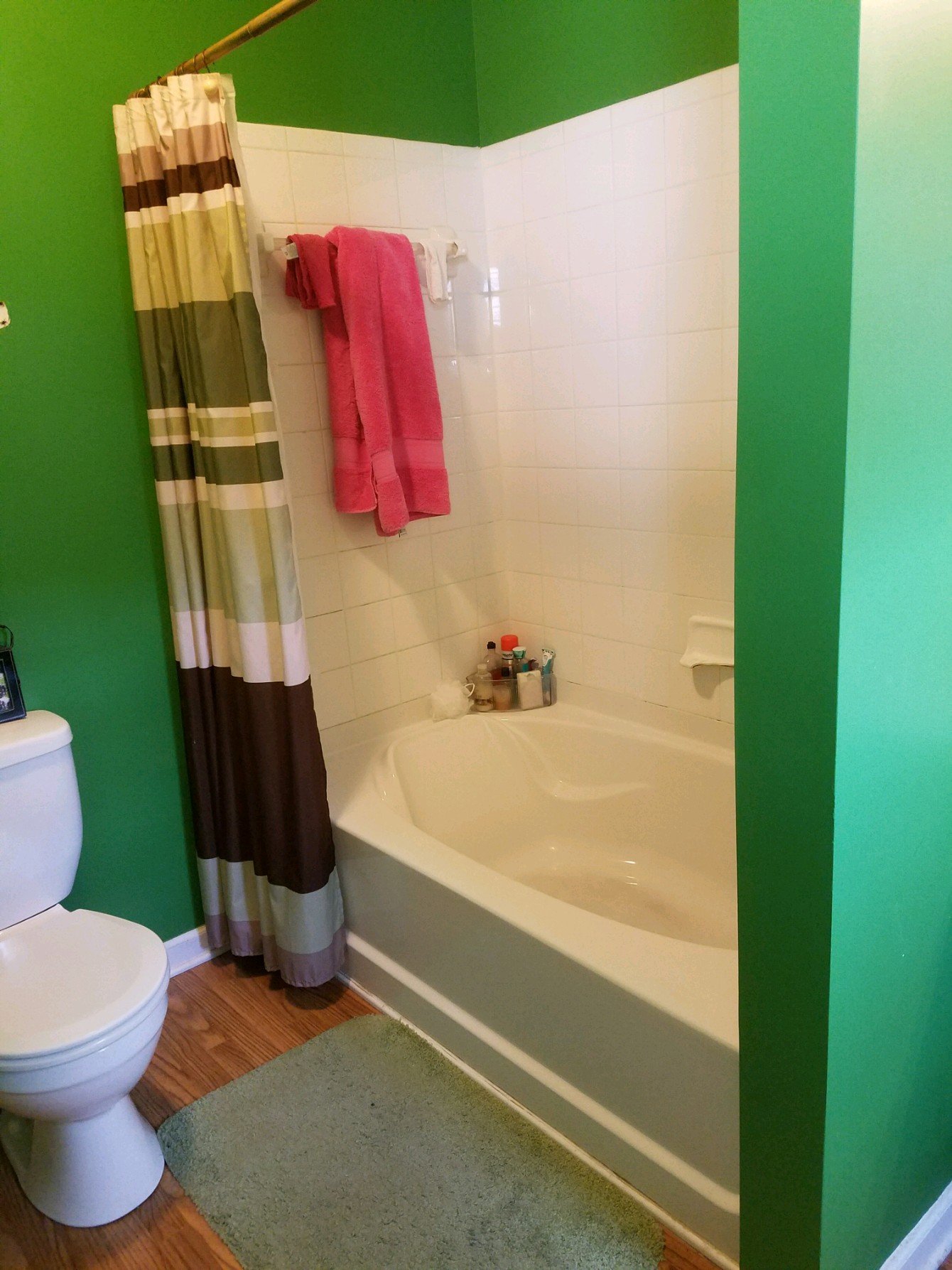 Shower curtains can make a bathroom feel smaller.