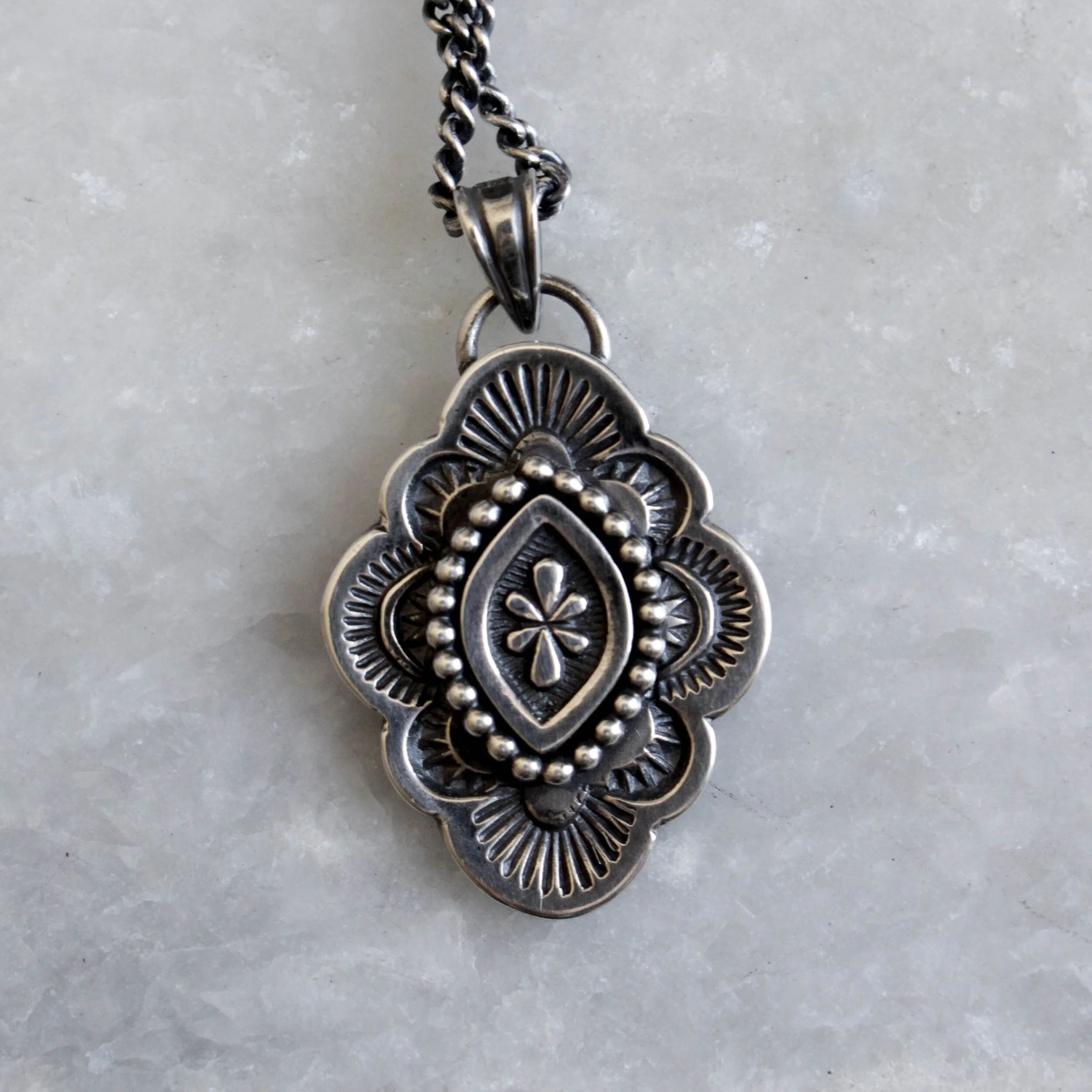 Heavy stamped Bethany pendant  ⁘ Made to Order ⁘