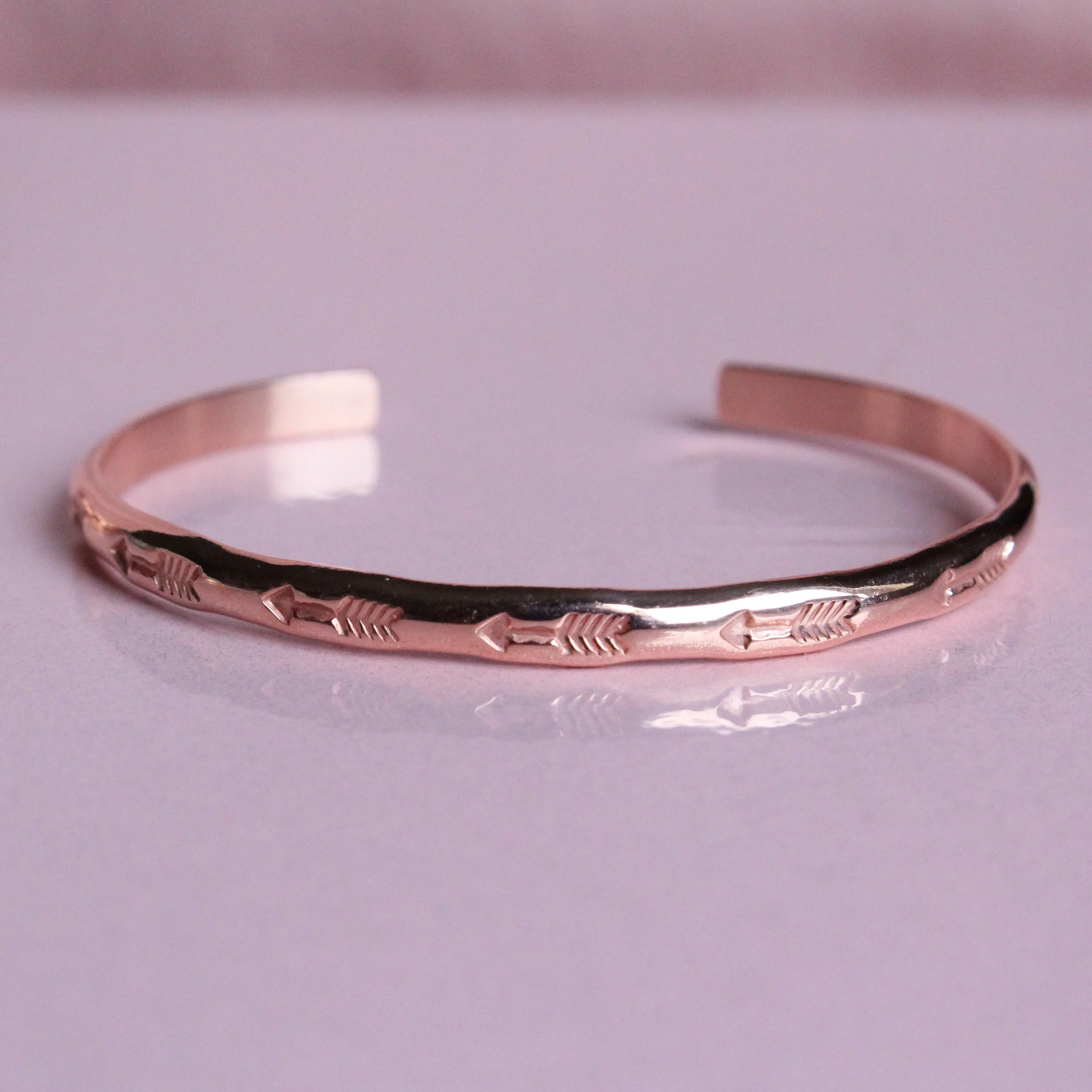 Copper arrow stacking cuff 5.5”