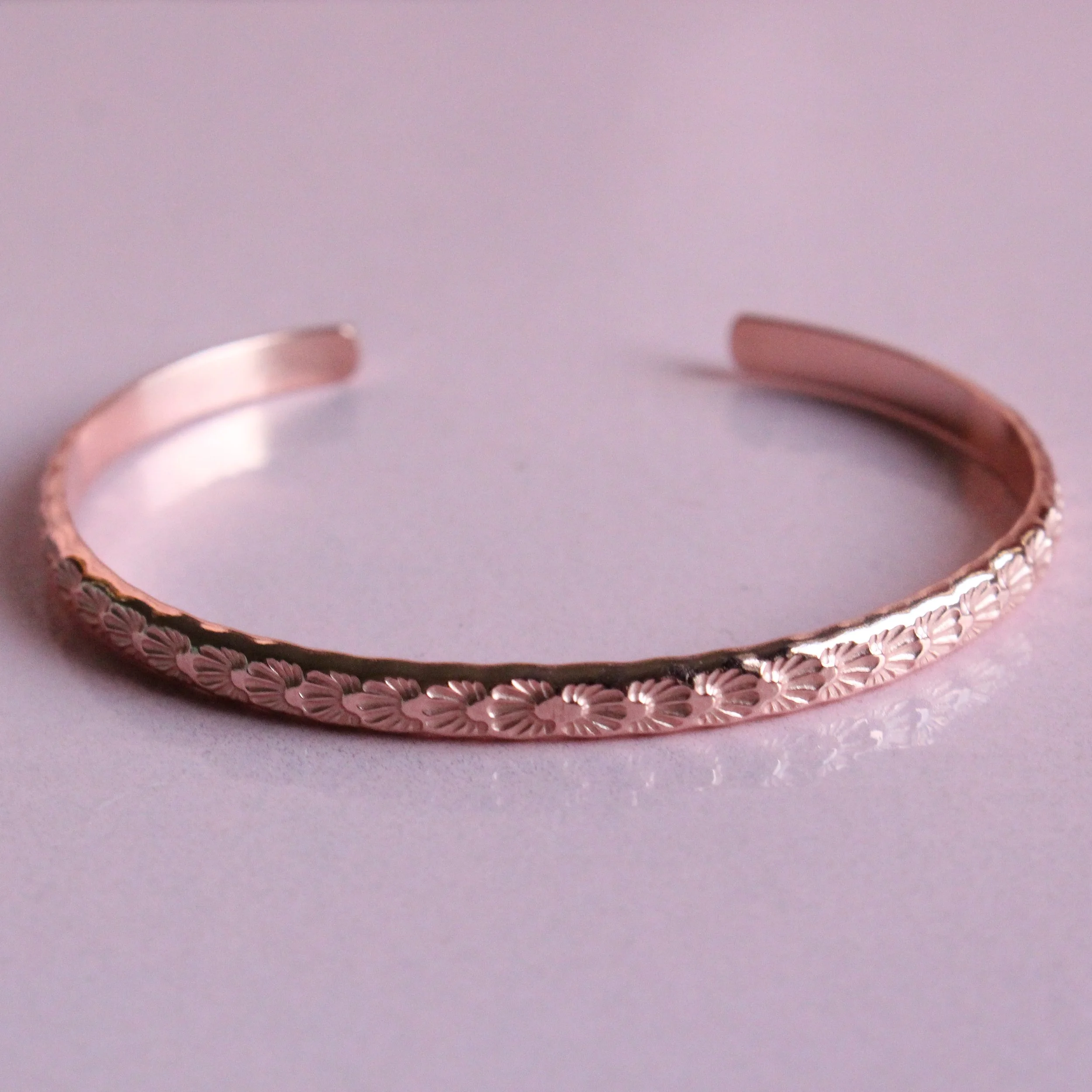 Slim Copper sunrise stacking cuff 5.5”