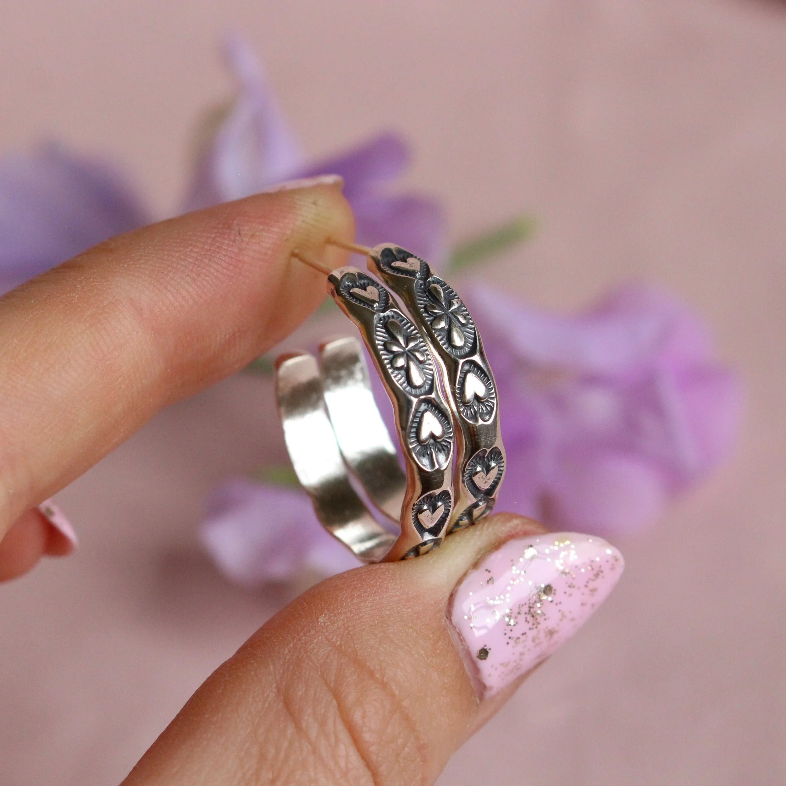 Bethany heart hoops *made to order*