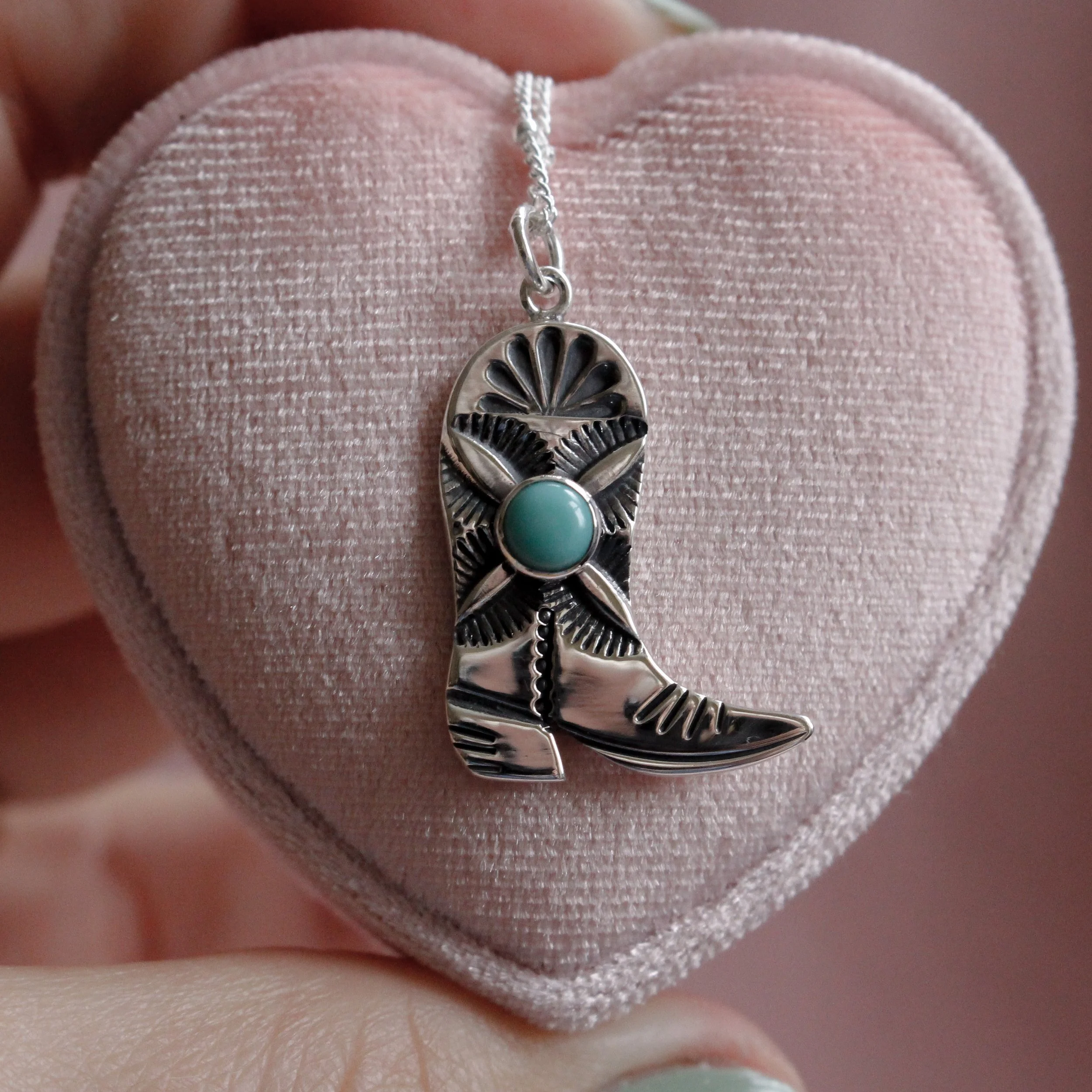 Turquoise Cowboy Boot Pendant