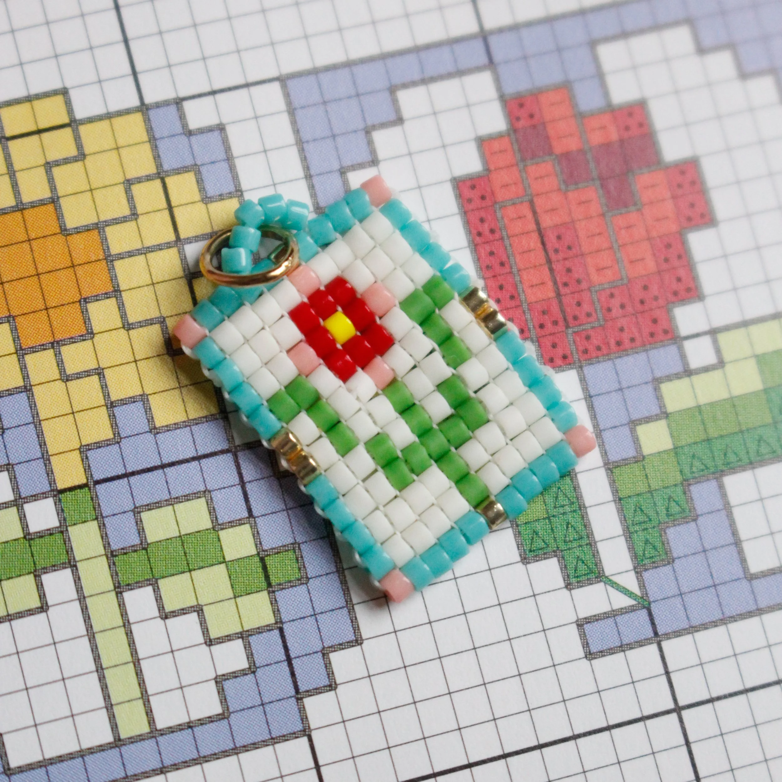 Bright floral charm (Ready to ship)