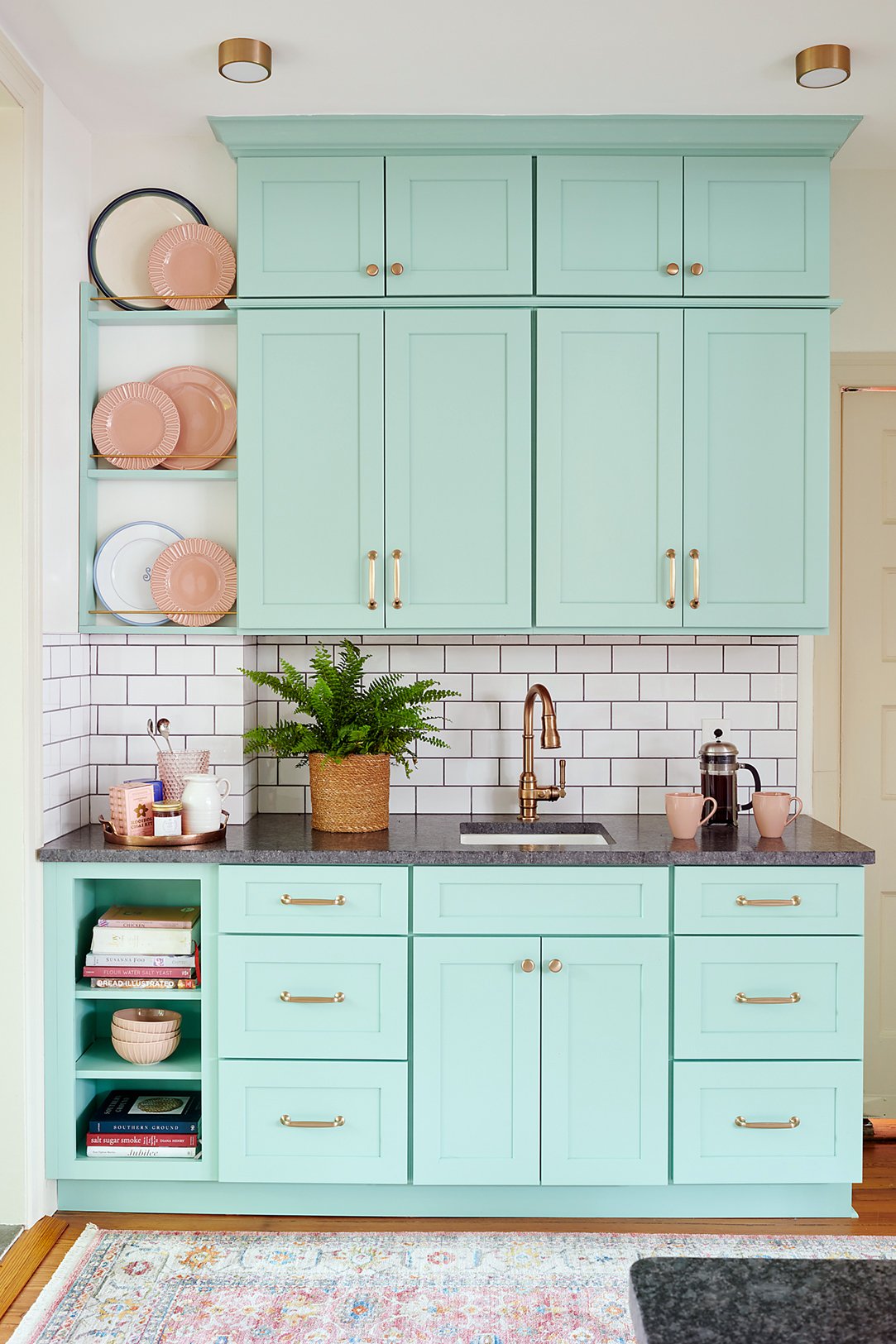 Beige Kitchen Cabinetry with Brass Pulls - Transitional - Kitchen