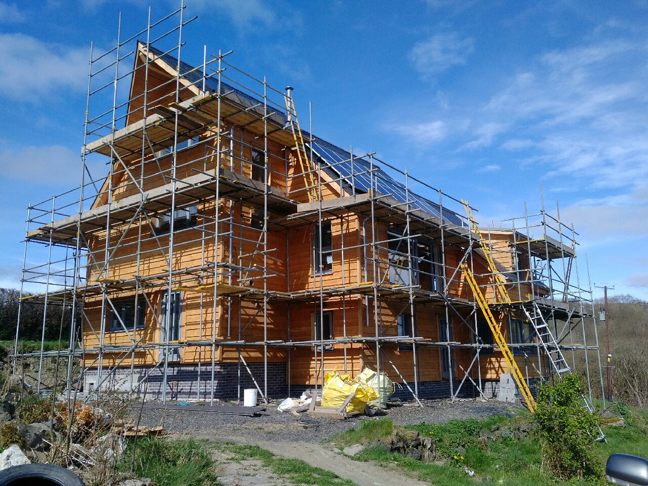 Home-grown Douglass Fir cladding, supplied to PYC, Welshpool.