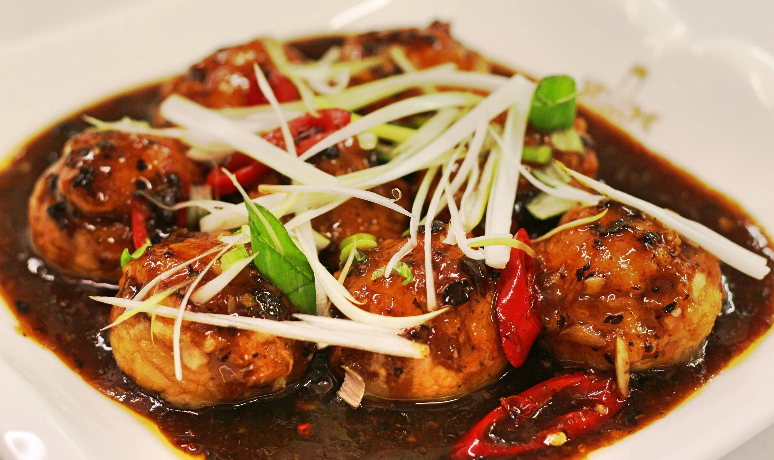 Stuffed Irish Mushrooms with Black Bean Sauce