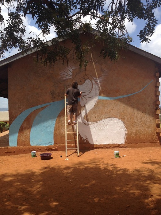 Mural painted at a local primary school in Jinja, Uganda