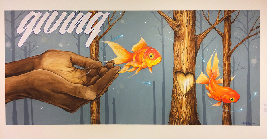 Mural painted for the Muhammad Ali Center and the Humanitarian Awards in Louisville, KY