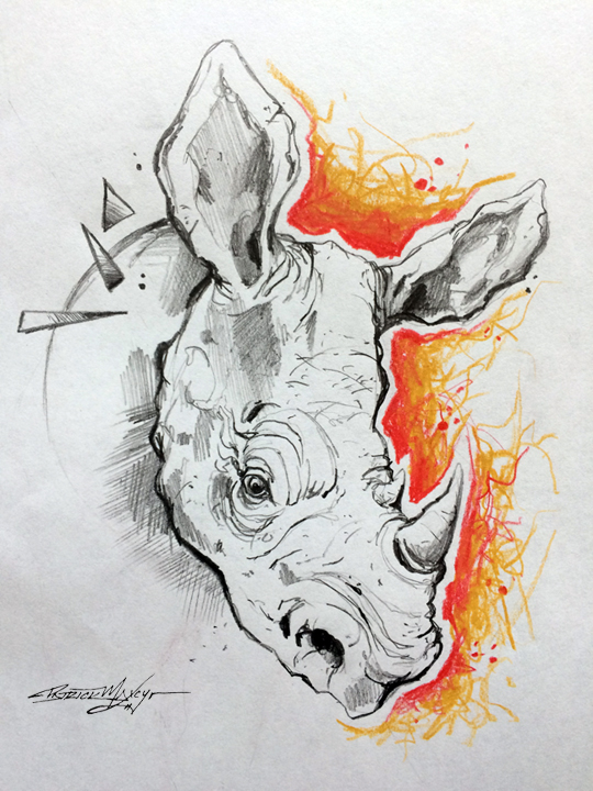  Sketch layout for part of a painting 