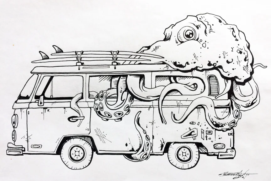  Ink drawing done for a painting mock up&nbsp; 