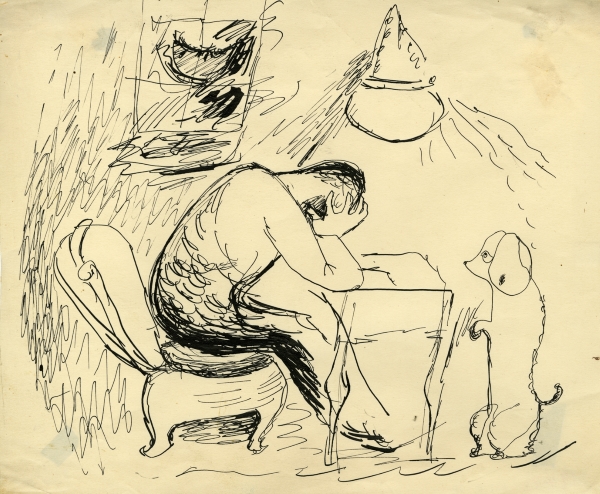 Franciszka Themerson, Nuit de Tenèbres , 1942. Pen and ink