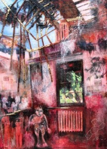 Rachel Gadsden, Nothing but Blue Sky, mixed media, 2004