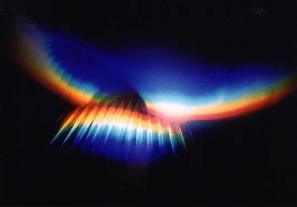 Dominic Boreham, Rainbow Bird, 1974, refracted optical light projection.jpg