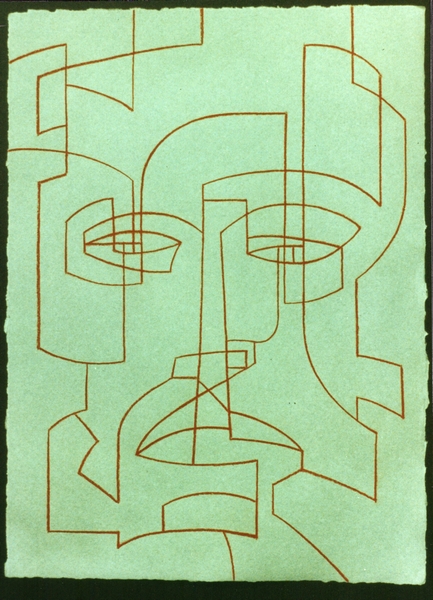Dominic Boreham, The Guardian IV, 1988, sanguine drawing on Barcham Green 1979 handmade paper 40.0 x 29.3.jpg