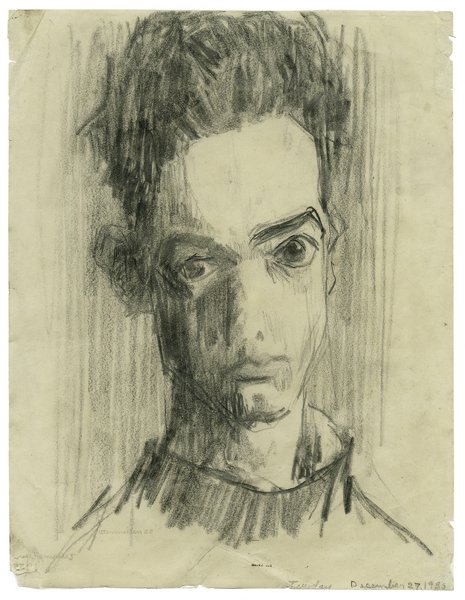 1 William Utermohlen, Self Portrait, Pencil on Paper, 1955.jpg