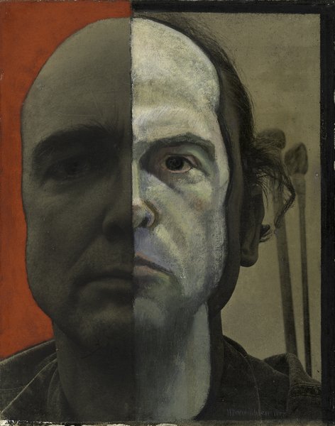 2 William Utermohlen, Self Portrait (Split), Oil on Canvas, 1977.jpg