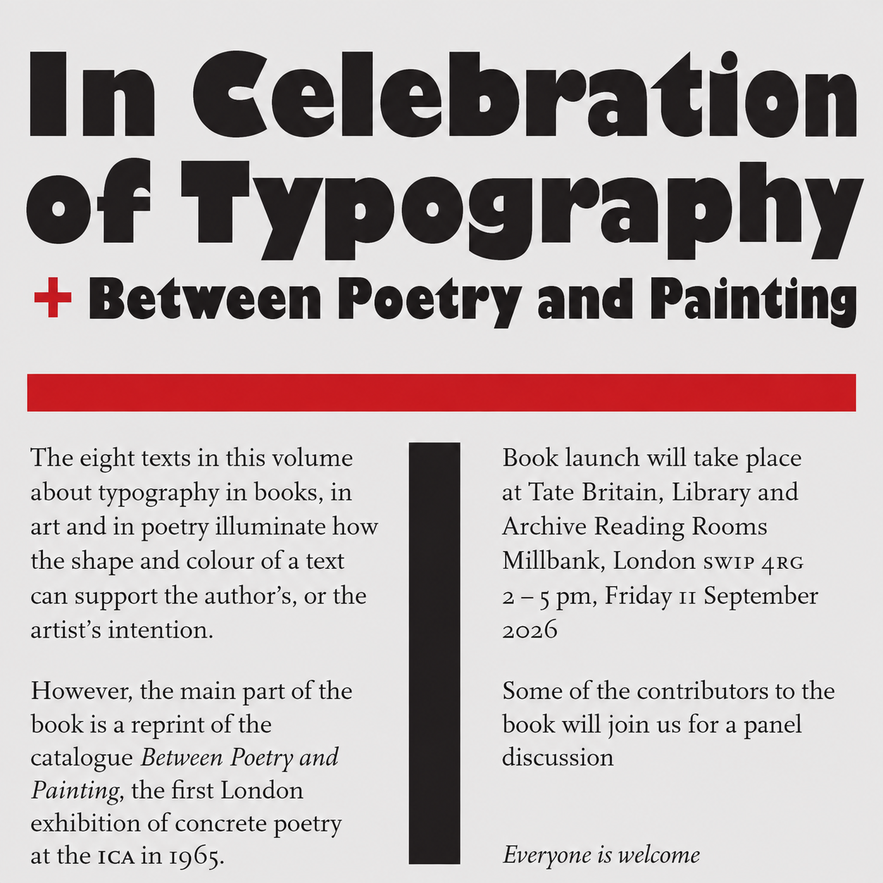Book Launch | In Celebration of Typography | Tate Britain | 11 September 2026