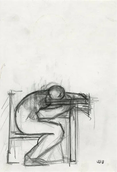 4+William+Utermohlen,+Desperate+Figure,+Pencil,+1995.webp