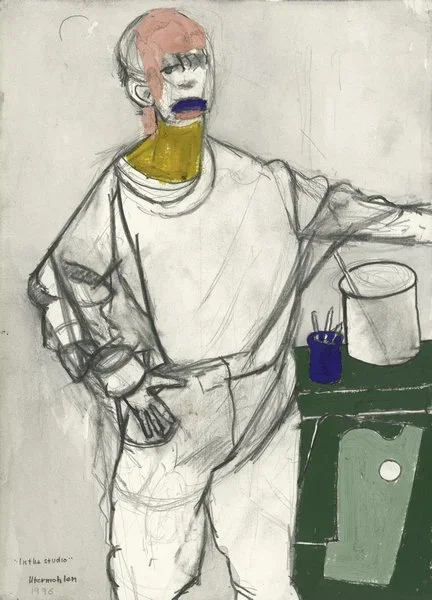 4+William+Utermohlen,+In+the+Studio+(Self+Portrait),+Oil+on+Canvas,+1996.webp