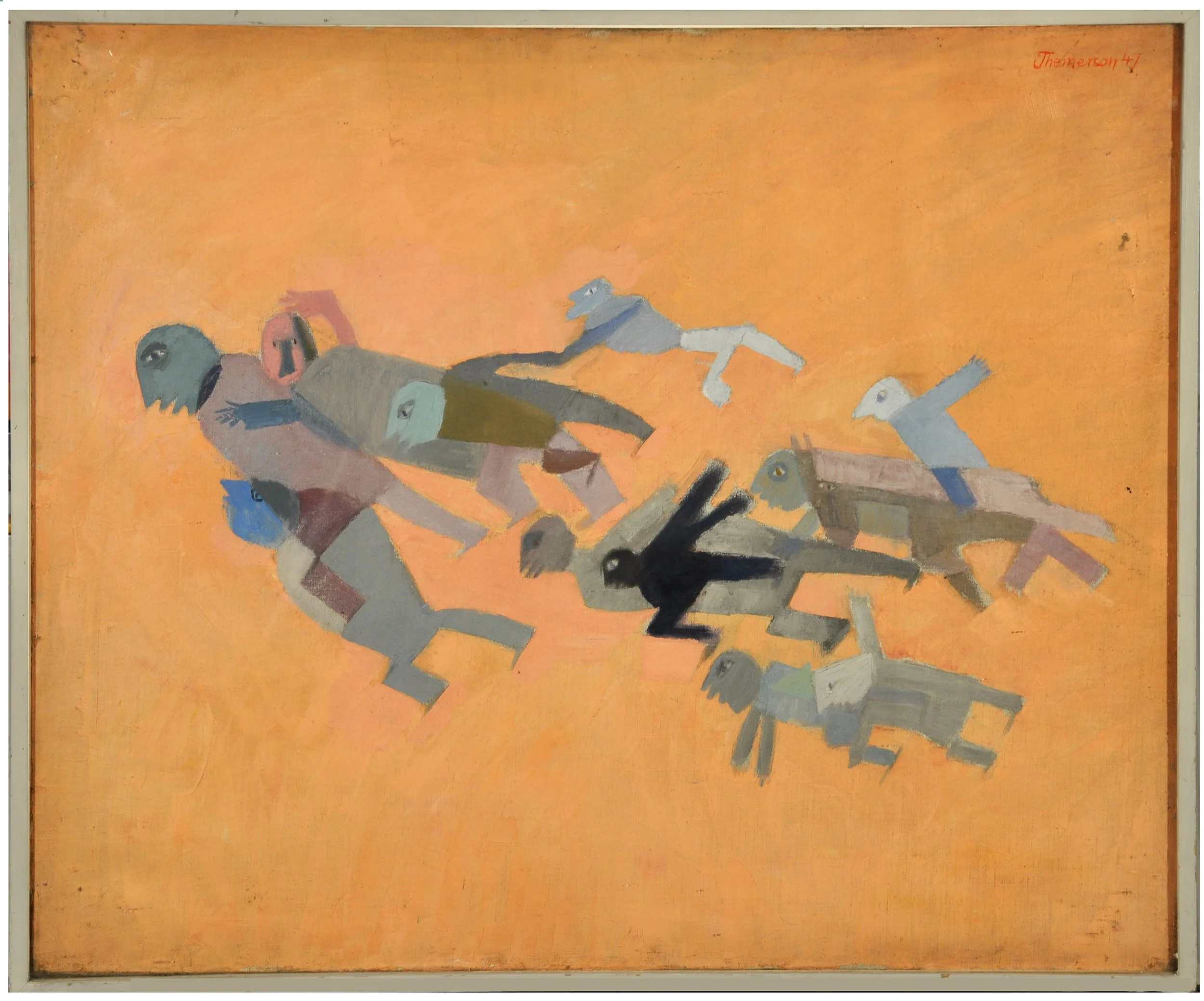 P47.2 - Eleven persons &amp; one doneky moving forwards