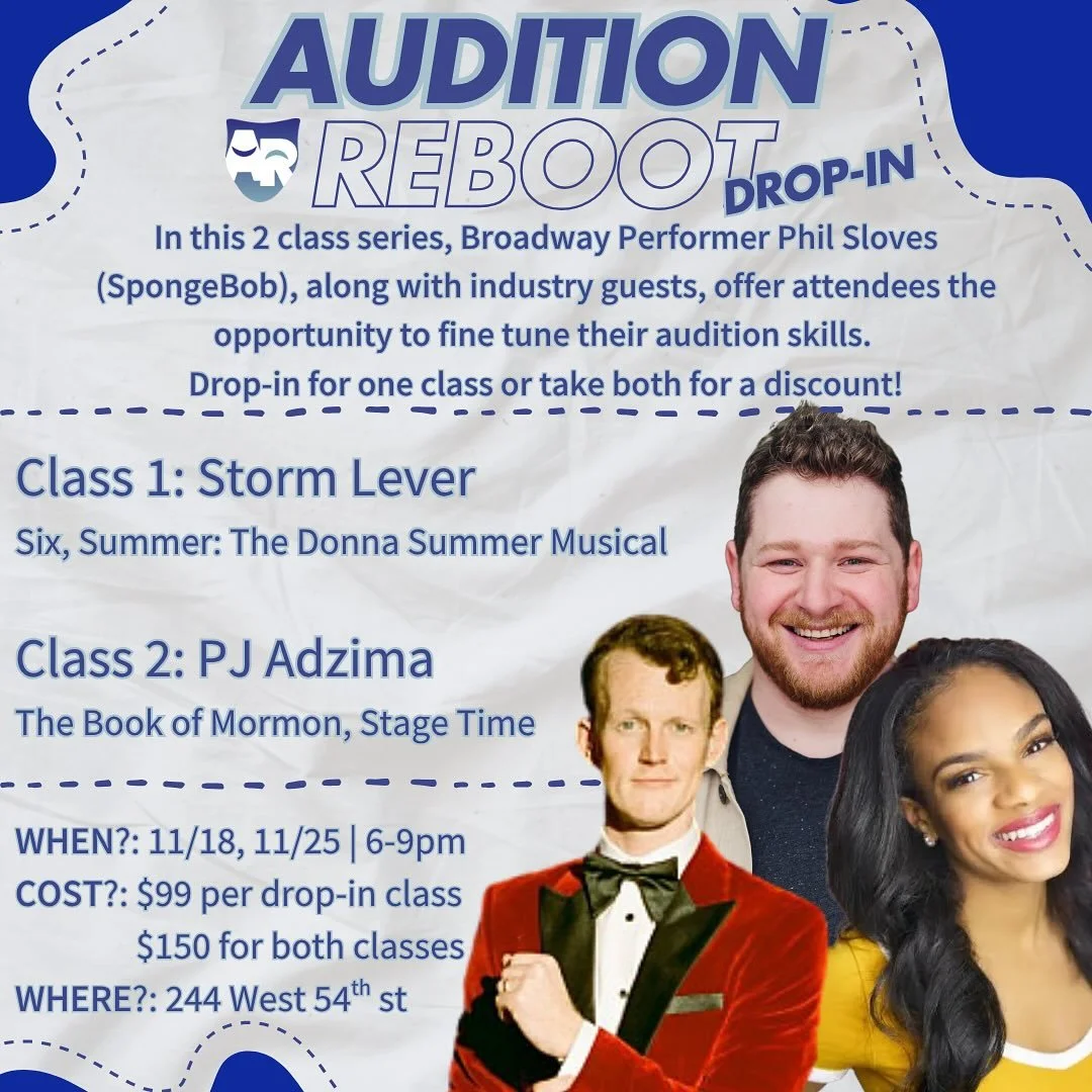This is not a trick, but it sure is a treat!!! 🎃👻🚨 November Audition Drop-In is HERE!
Join industry pros Storm Lever &amp; PJ Adzima for two powerhouse nights of song, story, and connection.
Take both classes and get a discount!

Spots are limited