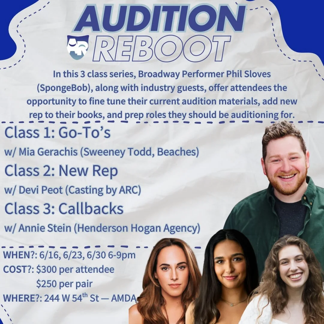 A Broadway Star, A Casting Agent, and an Agent walk into a class room&hellip;no this isn&rsquo;t the set up to a joke, it&rsquo;s our incredible lineup for Junes Audition Reboot! Bring a friend for $50 discount each! #auditionclass #auditioncoaching 
