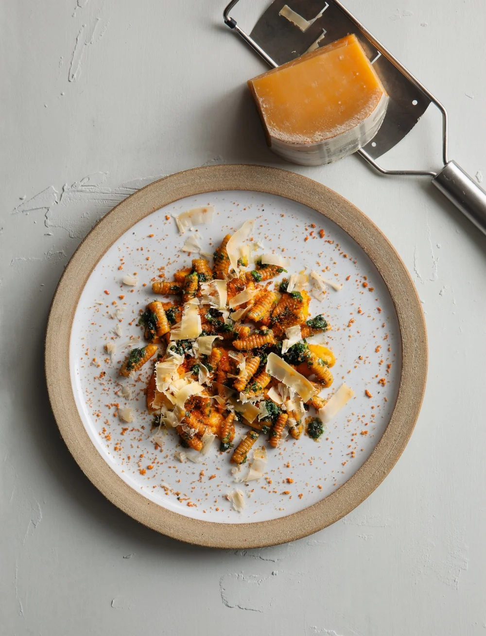 Be a Food Waste Warrior: Carrot Juice Cavatelli, Tops Salsa, &amp; Spiced Pulp Crumble