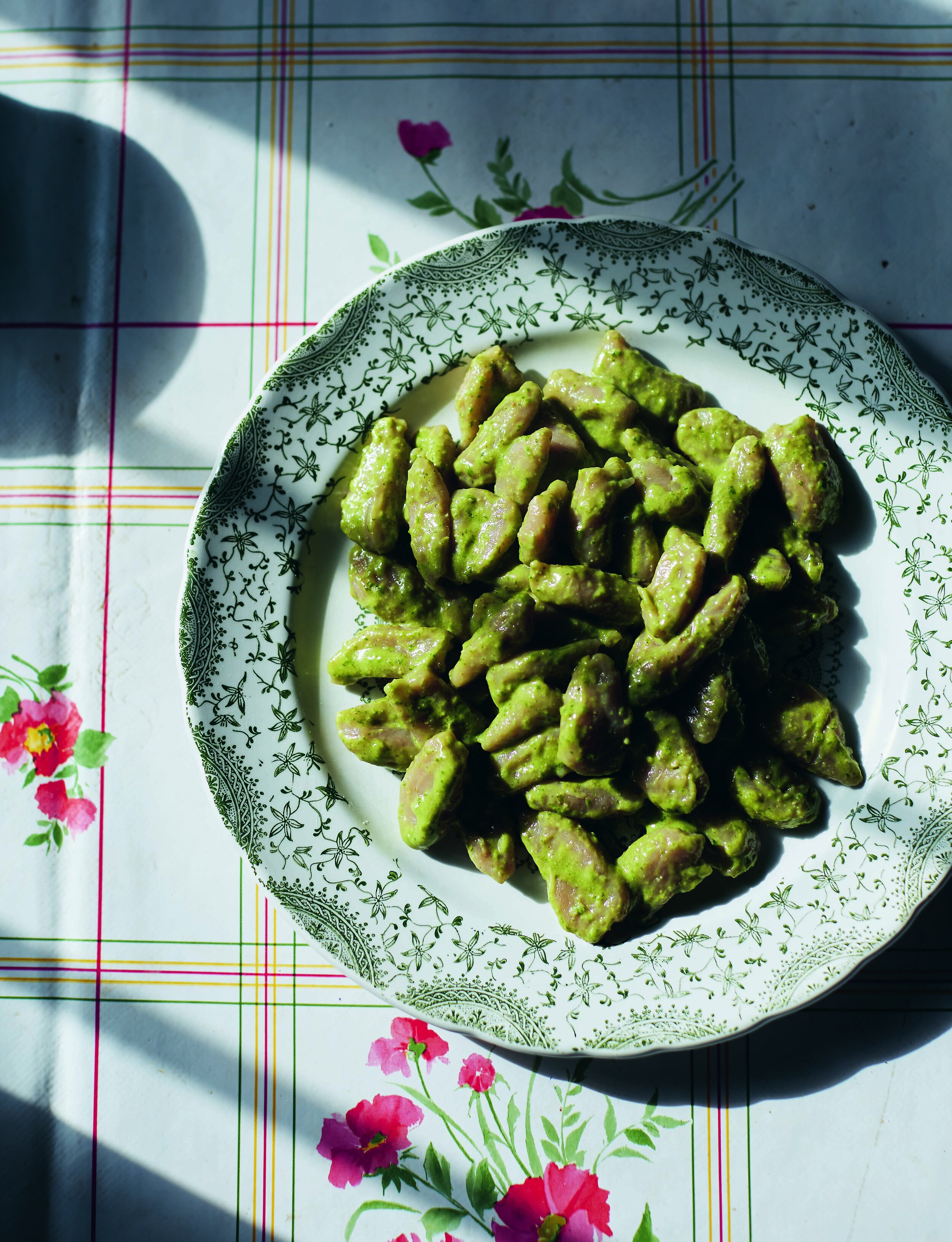 Pina's Chestnut Gnocchi with Pesto from Liguria from Pasta Grannies