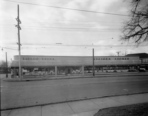 Taylor Drugs and Steiden Store in the Douglass Loop - 1936